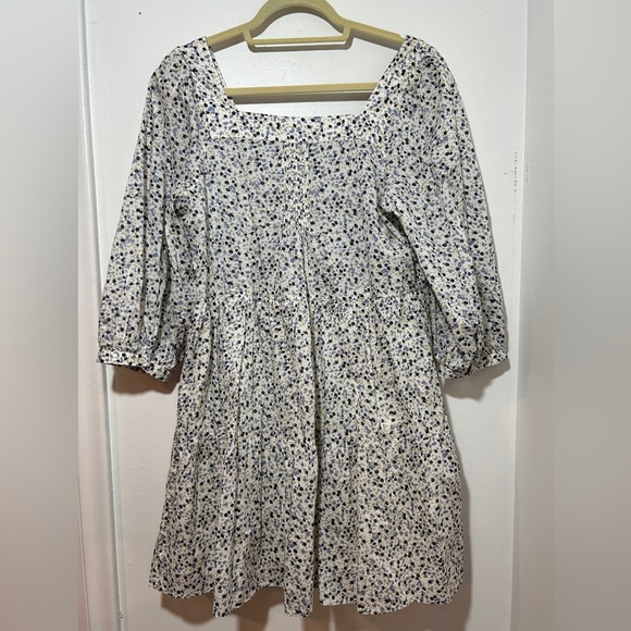 Rails Pippa Watercolour  buds Blue and Cream Floral baby doll dress Size M - Picture 9 of 11